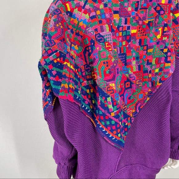Guatemalan Cardigan Jacket Embroidered Huipil Boho - Picture 7 of 10